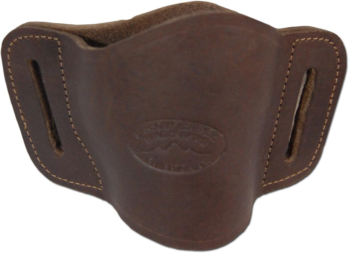 New Barsony Quick Slide Gun OWB Brown Leather Holster for Compact 9mm 40 45 Pistols