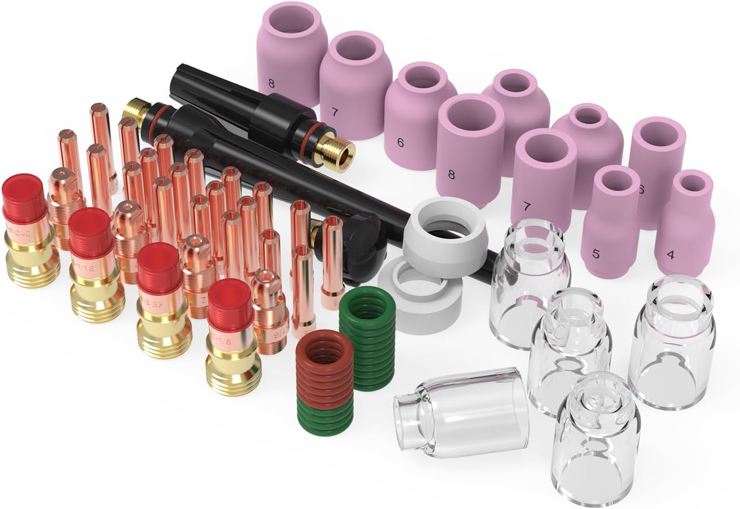 YESWELDER 49Pcs TIG Welding Torch Stubby Gas Lens #10 Glass Cup Kit