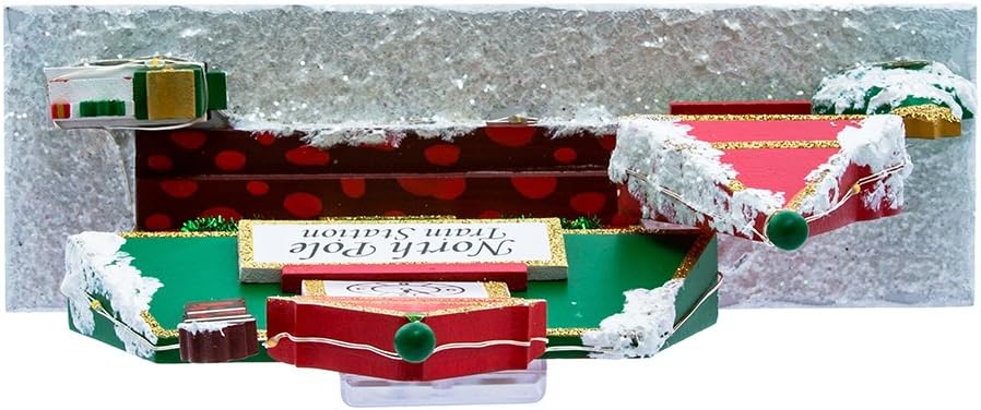 Kurt Adler C6879 9.75" Battery-Operated North Pole Train Station Building