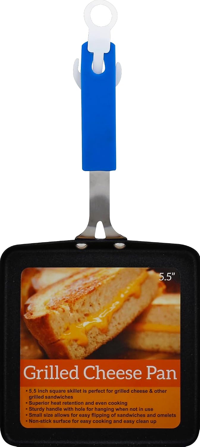 Items 4 U!, Grilled Cheese Non-Stick Pan, 5.5 Inches, Square, 1-Pack