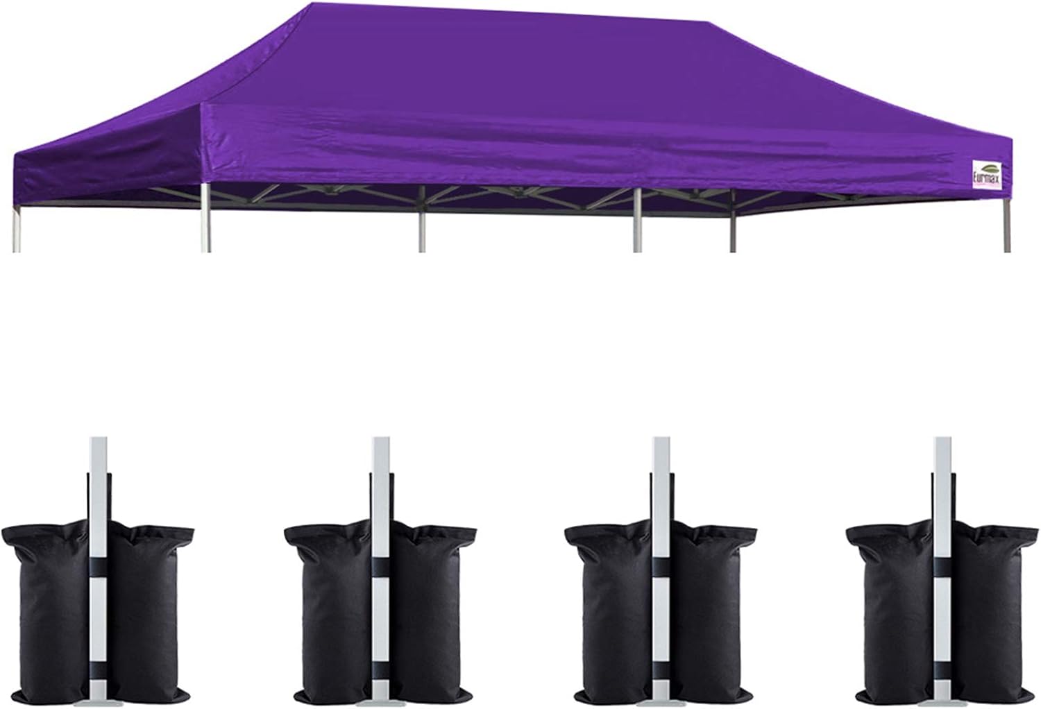 Eurmax USA 10x10 Pop Up Canopy Replacement Top,Universal Instant Canopy Cover ONLY,Heavy Duty UPF 50+ UV Protection,Water & Wind Resistant Tarp,30+ Colors Available,Bonus 4 Sand Bags (White)