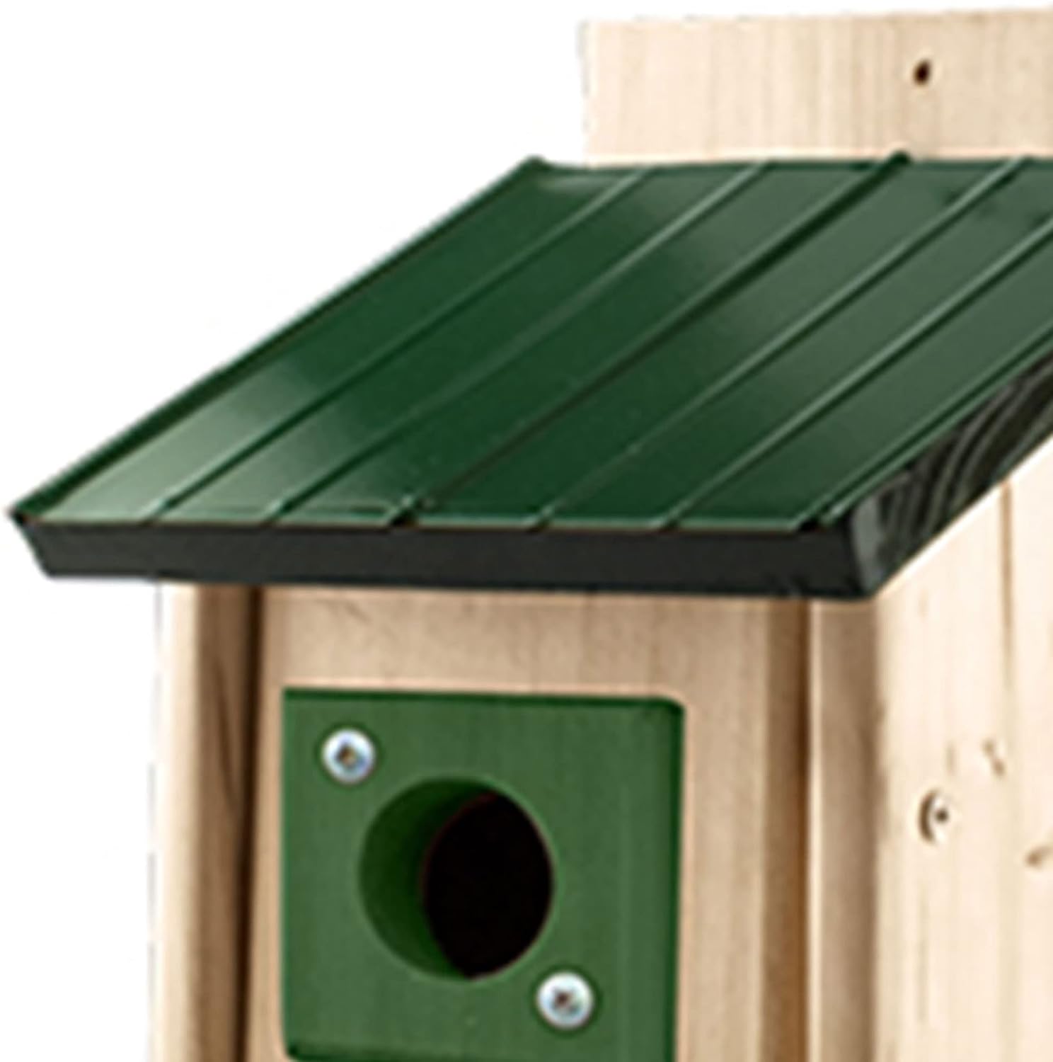 Woodlink Outdoor Bluebird Weather Resistant Natural Cedar Nesting Bird House Box with Predator Guard, Easy Open Latch, and Metal Roof