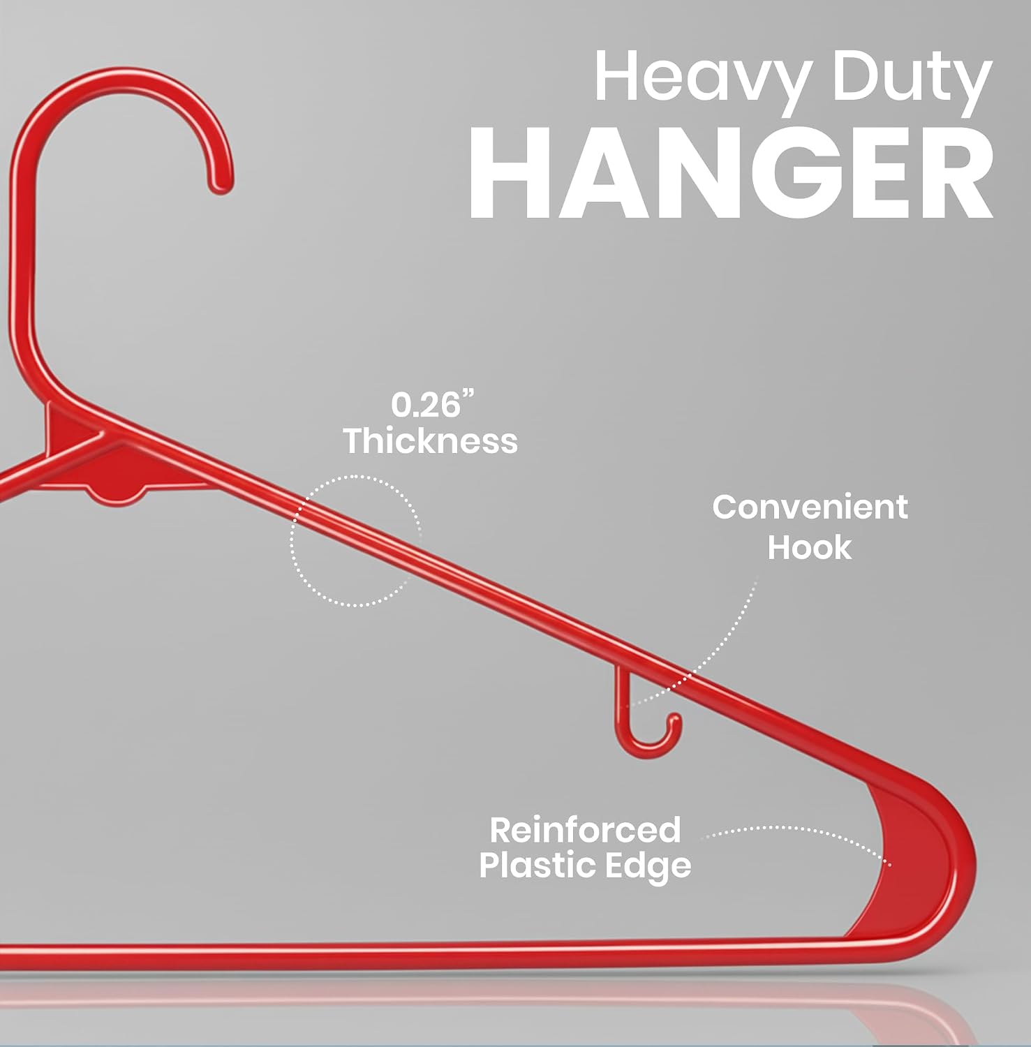 Utopia Home Plastic Hangers 50 Pack – Built-in Strap Hooks Black