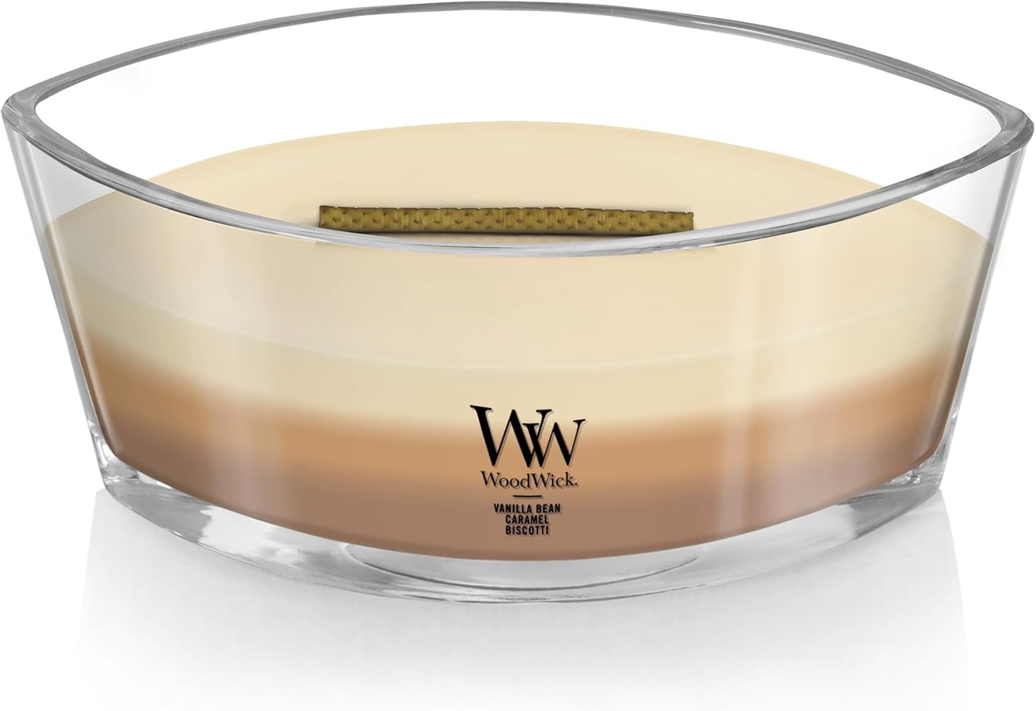 WoodWick Café Sweets Trilogy Holiday Candle Gifts for Women and Men, 9.7 oz Medium Hourglass Trilogy Candle with Crackling Wick