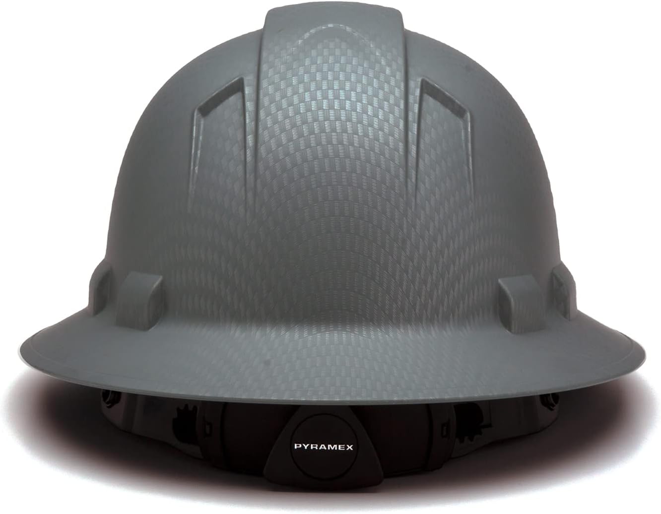 Pyramex Ridgeline Full Brim Hard Hat 4 Point Ratchet White | Full-brim sun & rain protection, HDPE shell, Ratchet suspension, Construction & utility, ANSI Z89.1 Type I Class C/G/E