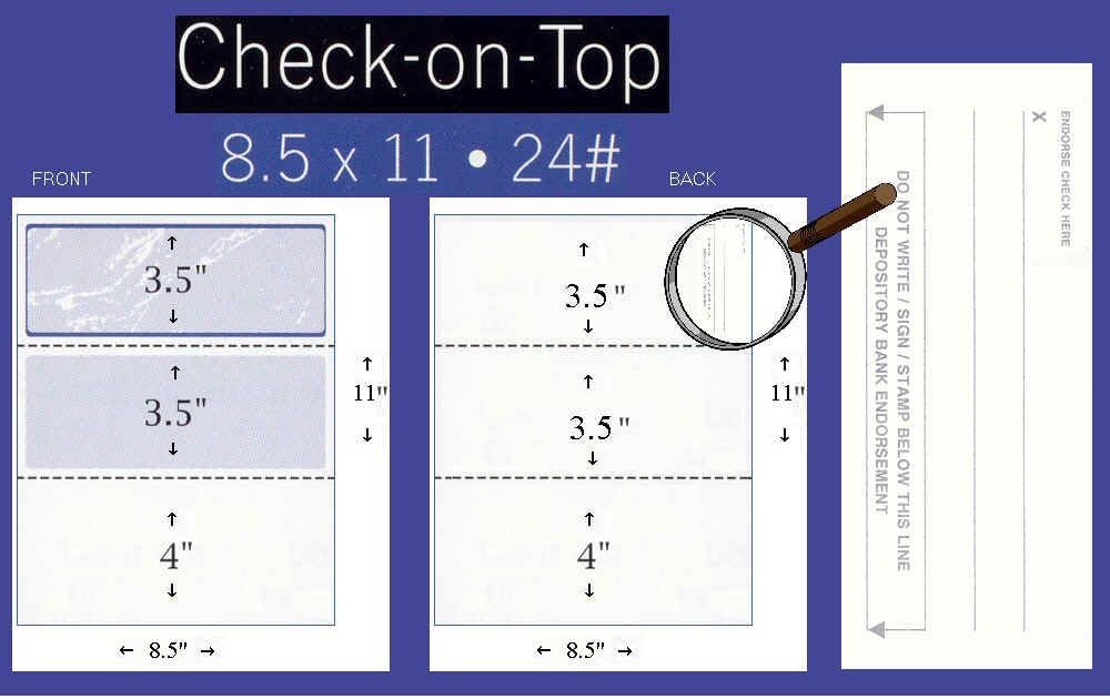 Compuchecks Blank Check Paper 500 Pack, Check on Top, QuickBooks Compatible | Blue Diamond High Security Computer Business Checks, Voucher on Bottom, 8.5x11, Works with Laser & Inkjet Printers, USA Made