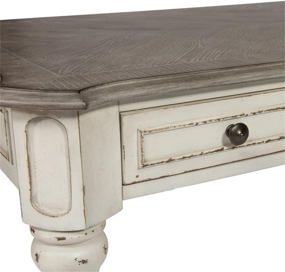 Liberty Furniture Industries Magnolia Manor Lift Top Writing Desk, W56 x D28 x H30, White