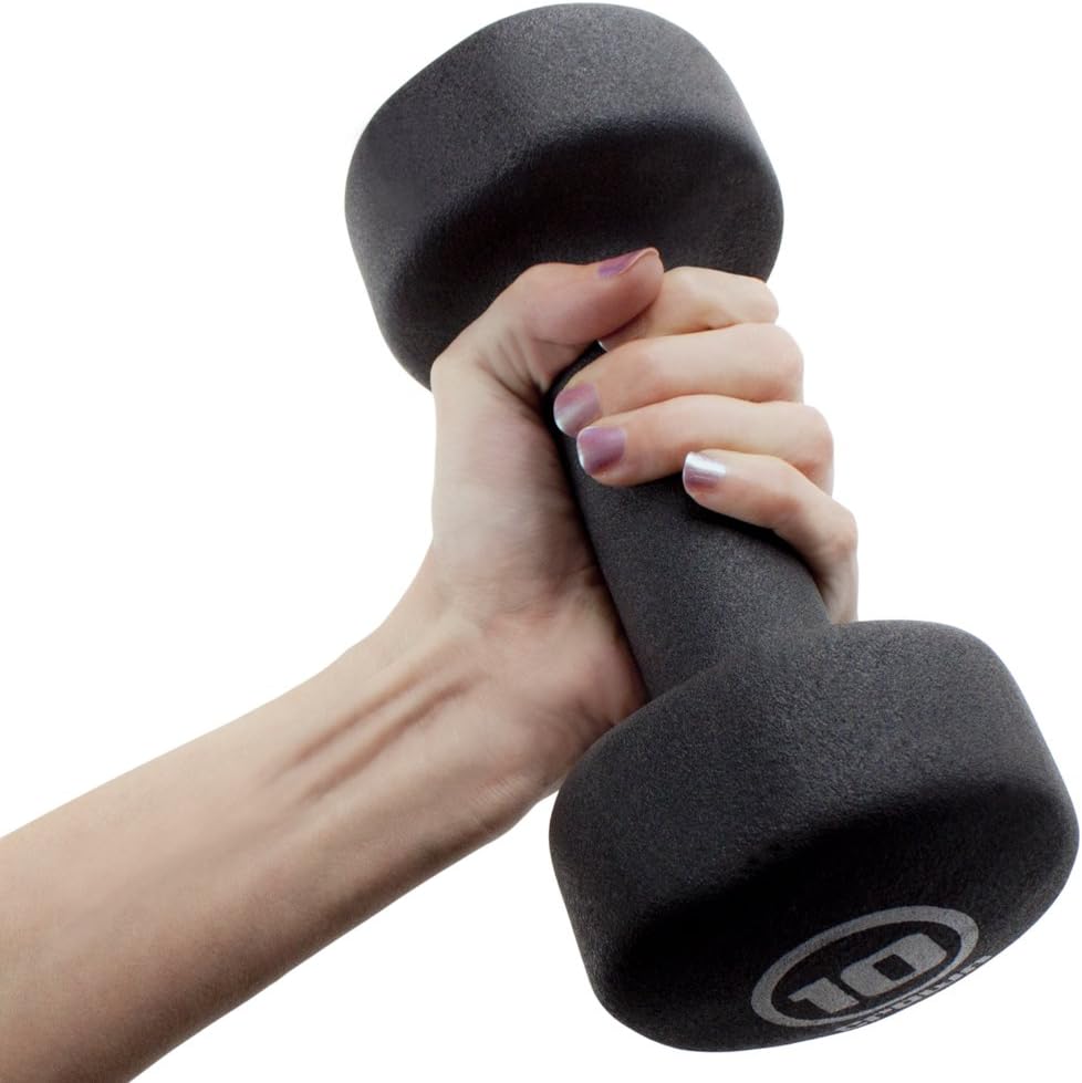 Crown Sporting Goods Set of 2 Body Sculpting Hand Weights - Soft Neoprene Coated Dumbbell Set - Supplies for Exercise, Workout, Weight Loss