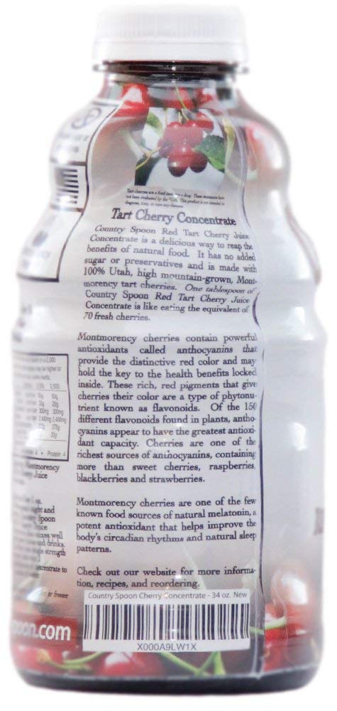 Country Spoon Montmorency Red Tart Cherry Juice Concentrate, 32 oz | Grown & Made in the USA