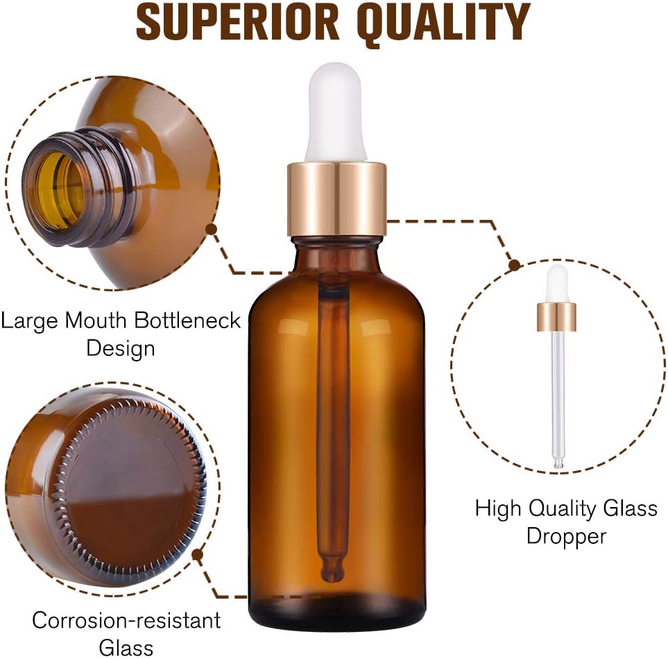 PrettyCare Glass Eye Dropper Bottles 99 Pack