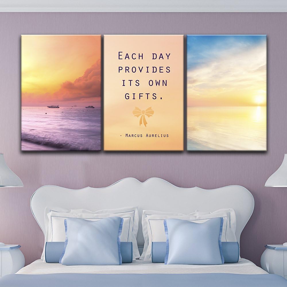 wall26 Canvas Prints Wall Art - Ocean Themed 3 Panel Wall Art with Wave,Anchor and Rudder - 16"x24" x 3 Panels