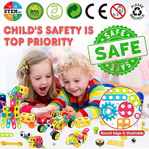 NXONE 195 PCS STEM Toys, Building Sets for Kids 3+