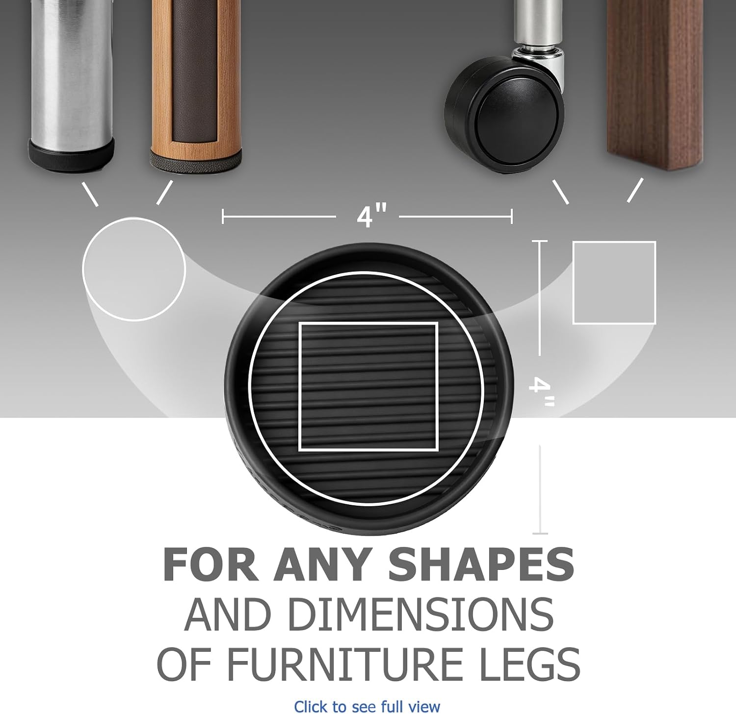 Yelanon Furniture Coasters 8 Pcs 3" Square Brown Caster Cups for Hardwood
