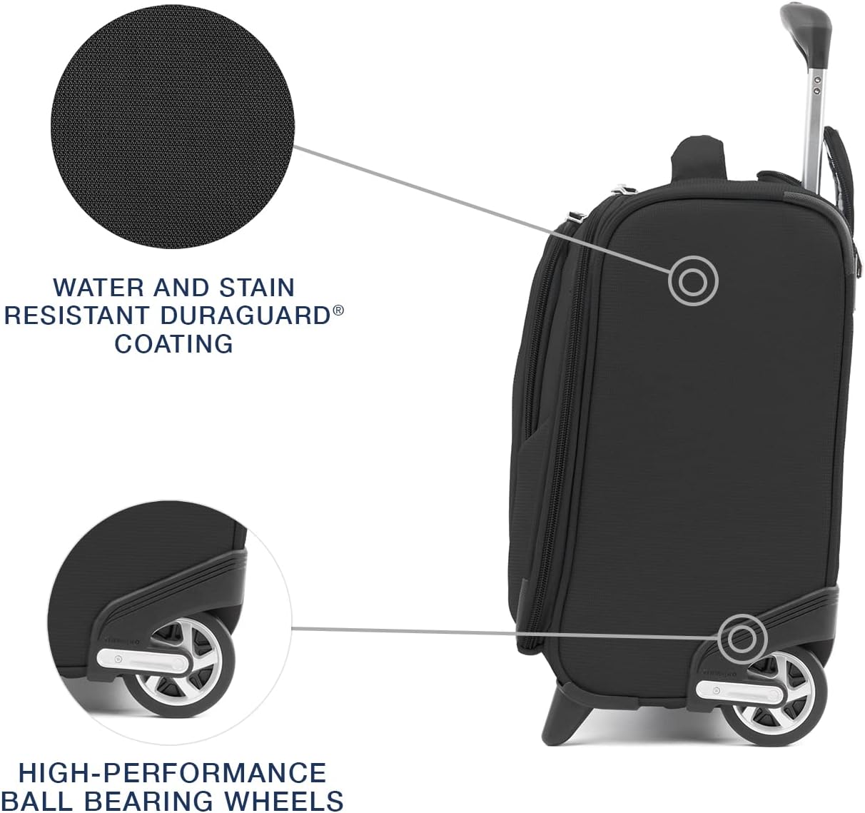 Travelpro Maxlite 5 Softside Rolling Underseat Tote, Black, 14-Inch