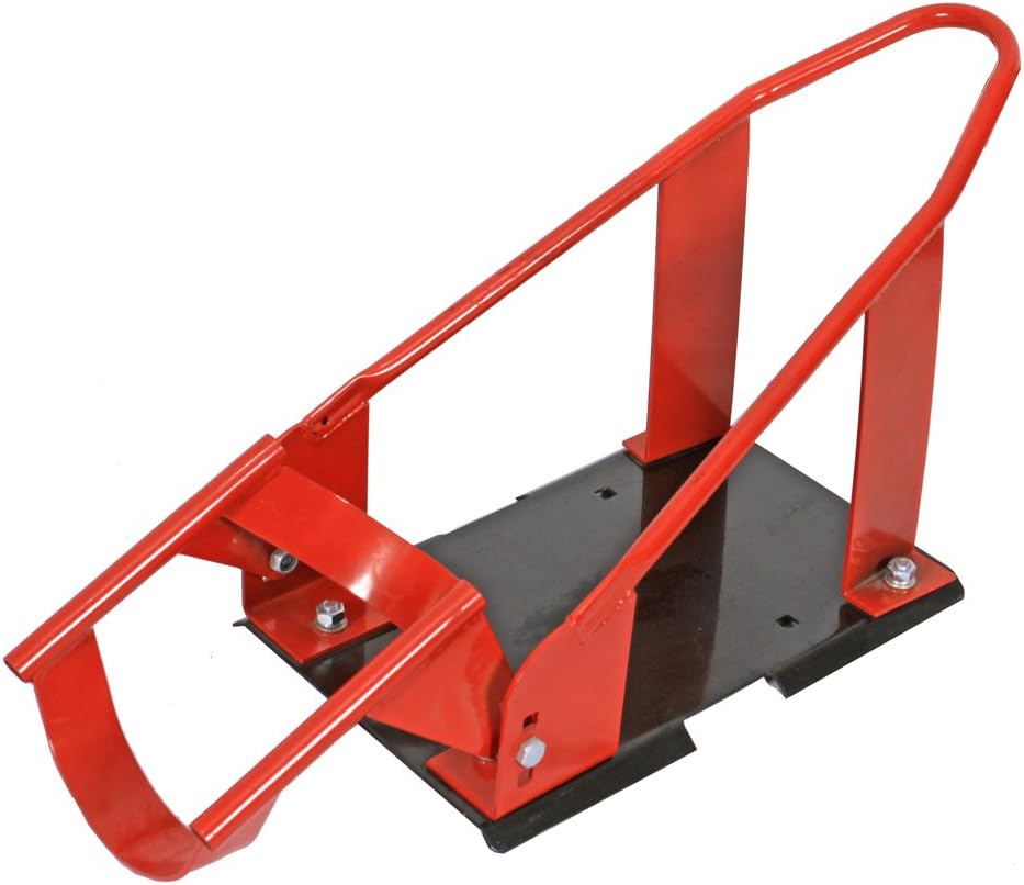 SUNROAD Adjustable Motorcycle Wheel Chock, Fits 15"-21" Front Wheels | Heavy-Duty Steel, Self-Locking Wheel Cradle, Garage, Trailer & Workshop Use