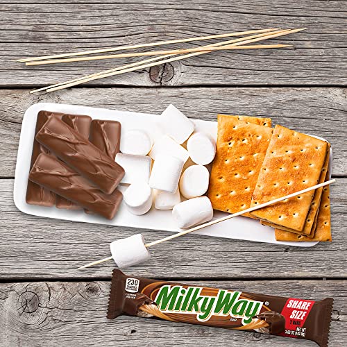 MILKY WAY Milk Chocolate Candy Bars Snacks, Bulk Candy Bars, 3.63 oz 24ct | Milk chocolate candy bars with caramel and nougat; bulk chocolate candy snacks, bulk candy bars, 3.63 oz share size