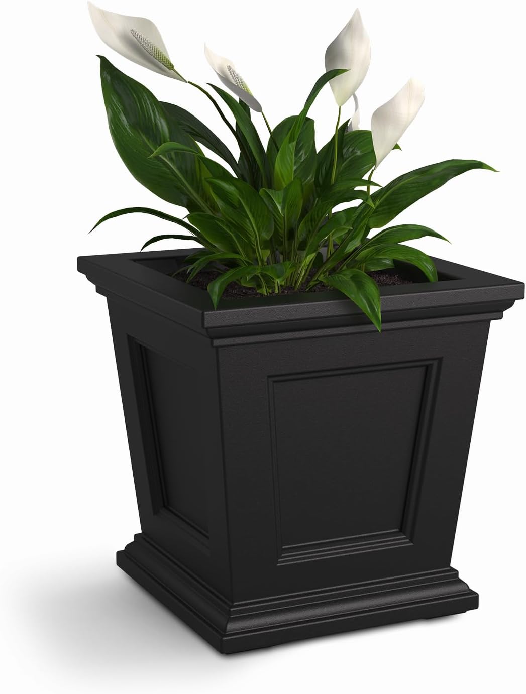 Mayne Fairfield 16in Self-Watering Square Planter, Black