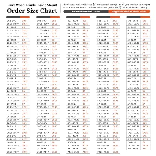DEZ FURNISHINGS Cordless 2" Faux Wood Blind, 25" W x 64" H, White