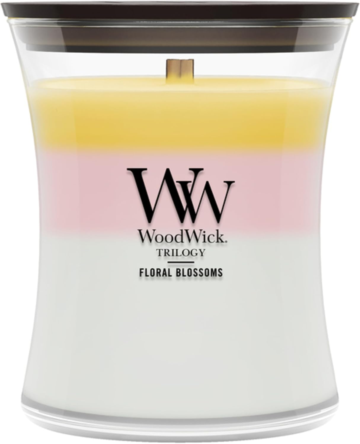 WoodWick Café Sweets Trilogy Holiday Candle Gifts for Women and Men, 9.7 oz Medium Hourglass Trilogy Candle with Crackling Wick