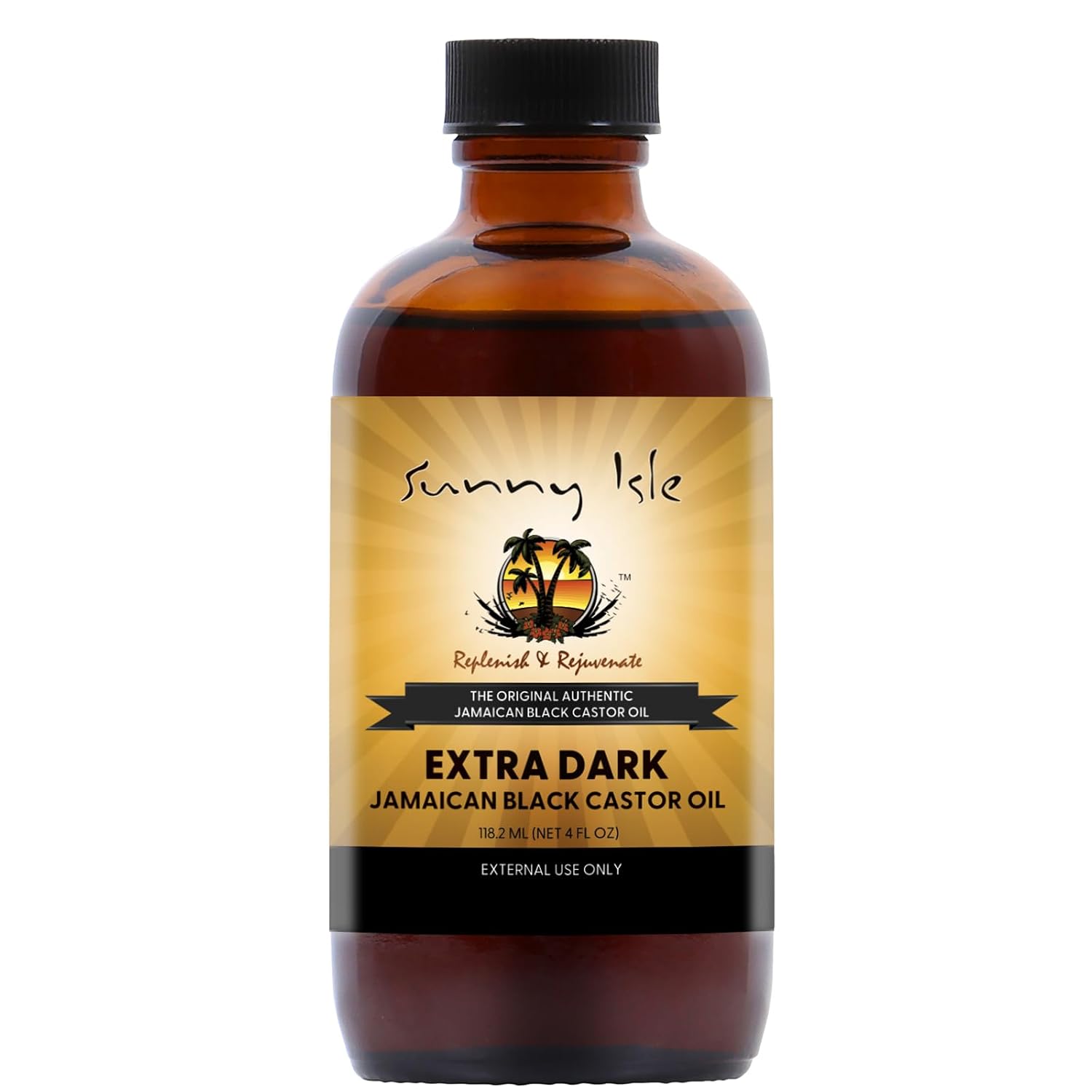 Sunny Isle Extra Dark Jamaican Black Castor Oil 8oz | Hair, Scalp, Skin | Richer Thicker Moisturizing Oil for Hair Growth, Dry Scalp, Damaged Hair Repair, Edges, Eyebrows, Eyelashes, Unscented