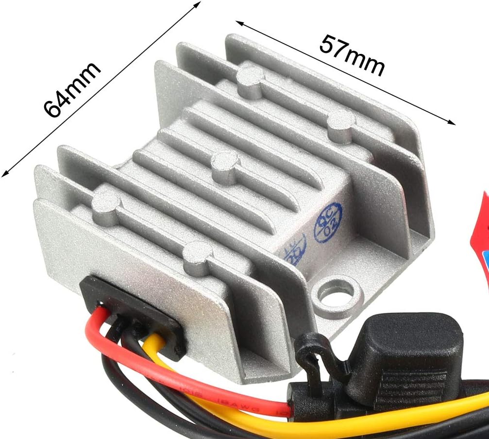 uxcell Power Voltage Converter DC 12V/24V to DC 6V 10A 60W Waterproof Voltage Convert Transformer