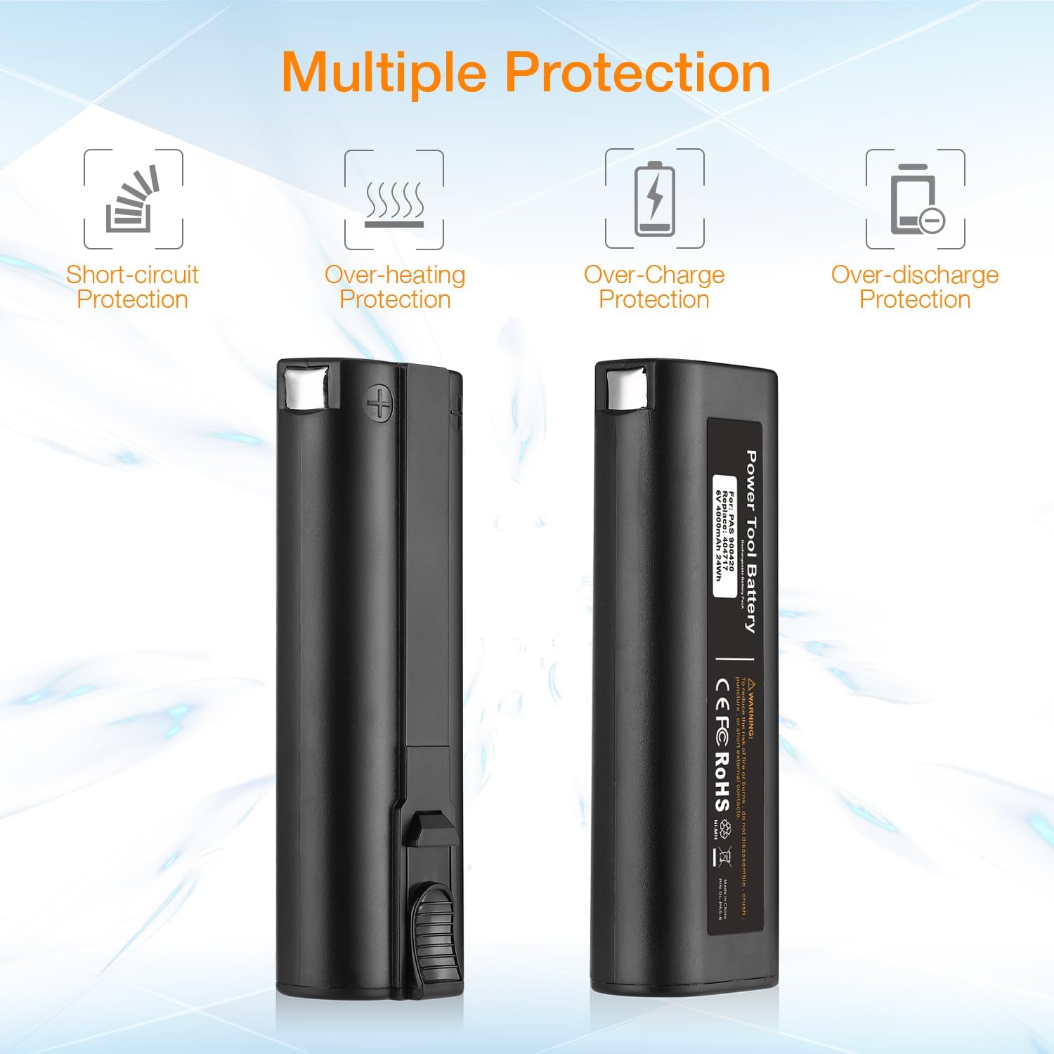 Powerextra 2 Pack 4000mAh 6V Battery Compatible with Paslode 404717 B20544E BCPAS-404717 404400 900400 900420 900600 901000 902000 B20720