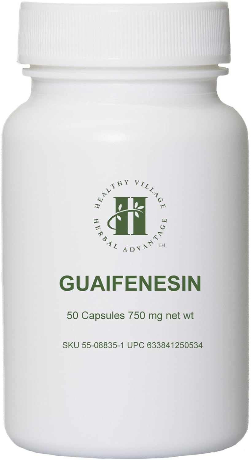 Guaifenesin Capsules 750mg (50 Capsules) - Pure Guaifenesin No Fillers No Binders