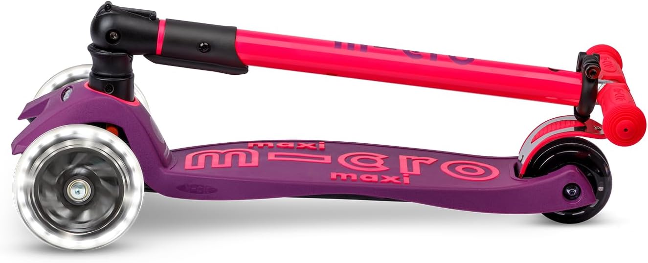 Micro Kickboard | Maxi Foldable LED Kids Scooter for Ages 5-12 | Children