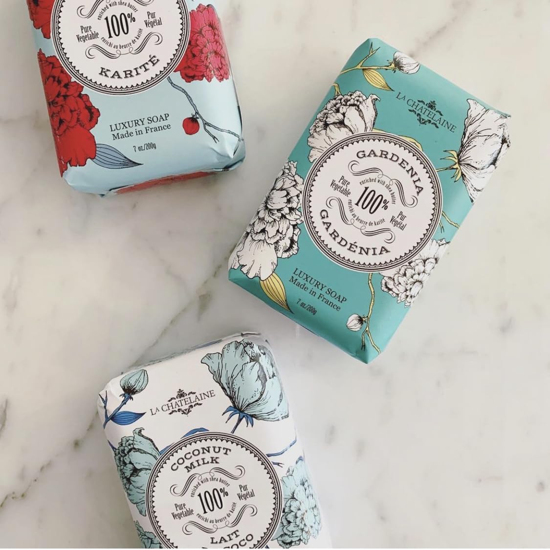 La Chatelaine Luxury Exfoliating Bar Soap | Natural Shea Formula (Sweet Almond, 7 oz)