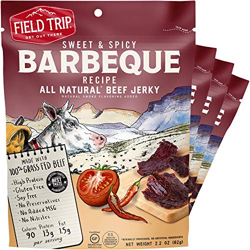 Field Trip Beef Jerky, Original, 1 Oz Bag, 12 Bags/carton | Grass Fed Beef Jerky, Healthy Gluten Free Snacks, All Natural, Paleo-Friendly Beef Jerky, High Protein, Low Carb, No Nitrates