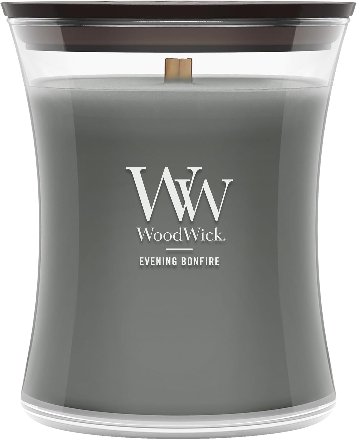 WoodWick Fireside Holiday Candle Gifts for Women and Men, 9.7 oz Medium Hourglass Candle with Crackling Wick