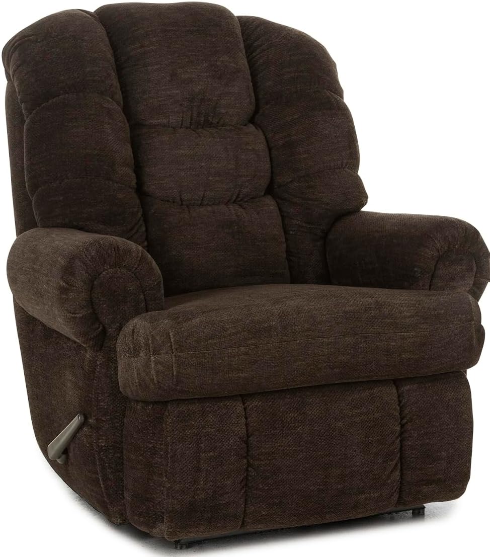 LANE Stallion Big Man King of Comfort (Extra Large) Wallsaver Recliner in Chocolate. Made for The Big Guy Or Gal. Rated for Up to 500 Lbs. Extended