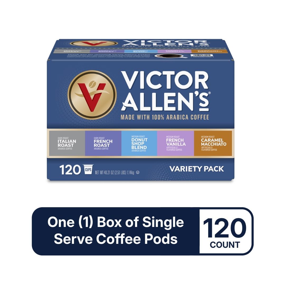 Victor Allen's Coffee Donut Shop Blend, Medium Roast, 80 Count, Single Serve Coffee Pods for Keurig K-Cup Brewers | 100% Arabica beans, Compatible with all K-Cup brewers, Kosher-OU (Pareve), 90-150mg caffeine per serving