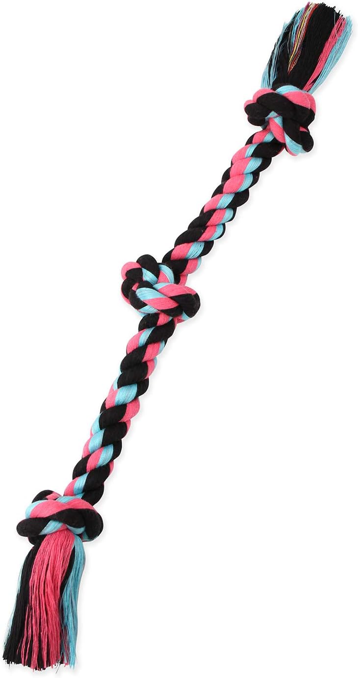 Mammoth Flossy Chews Color Rope Tug – Premium Cotton-Poly Tug Toy for Dogs – Interactive Dog Rope Toy – Tug Dog Chew Toy