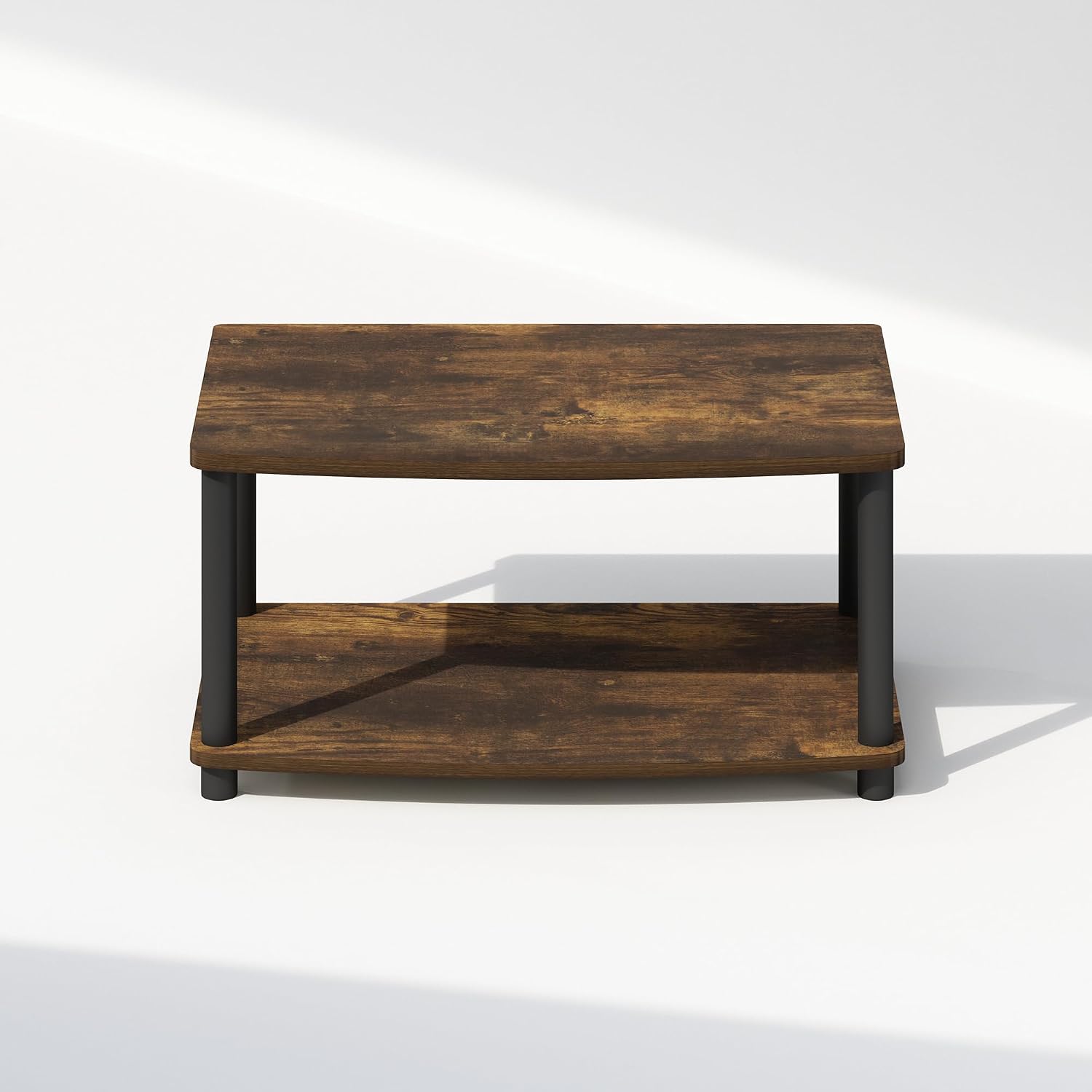 Furinno Turn-S-Tube No Tools 3-Tier Entertainment TV Stands, Dark Cherry and Black