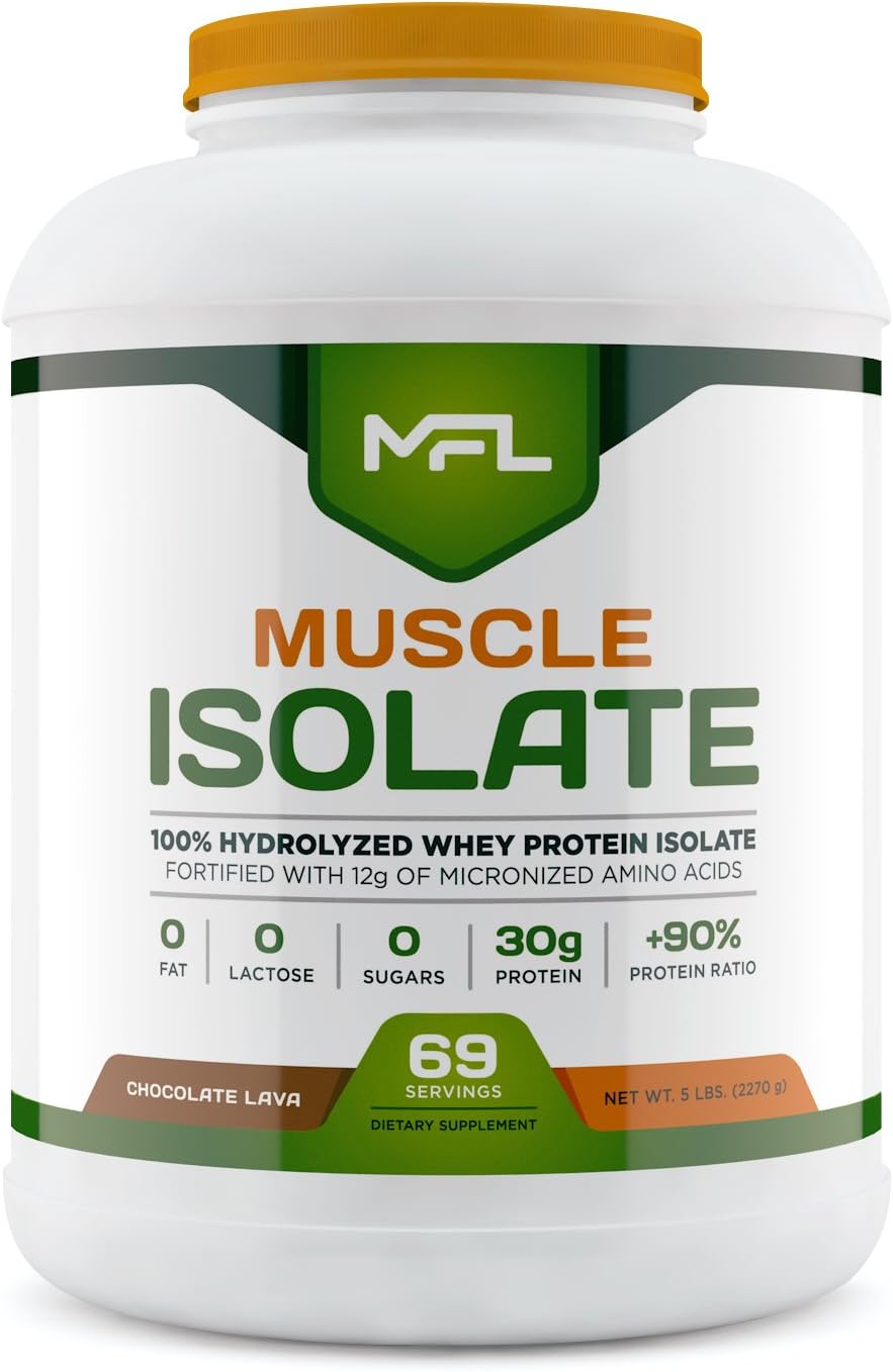 MFL 100% Isolate Protein l 30g of Protein l 12g Amino Acids l Keto Friendly l Low Carbs l 5 lbs. (Vanilla Bean)