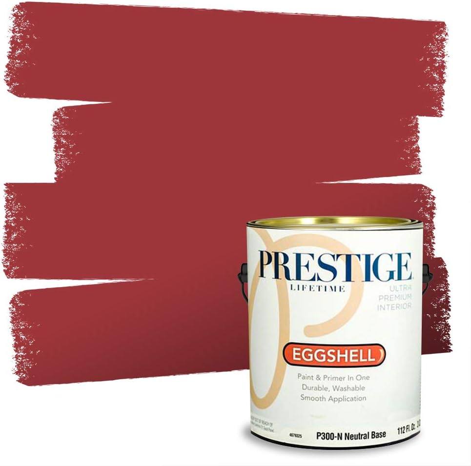 PRESTIGE Paints Exterior Paint and Primer In One, 1-Gallon, Satin, Comparable Match of Sherwin Williams* Grenadine*