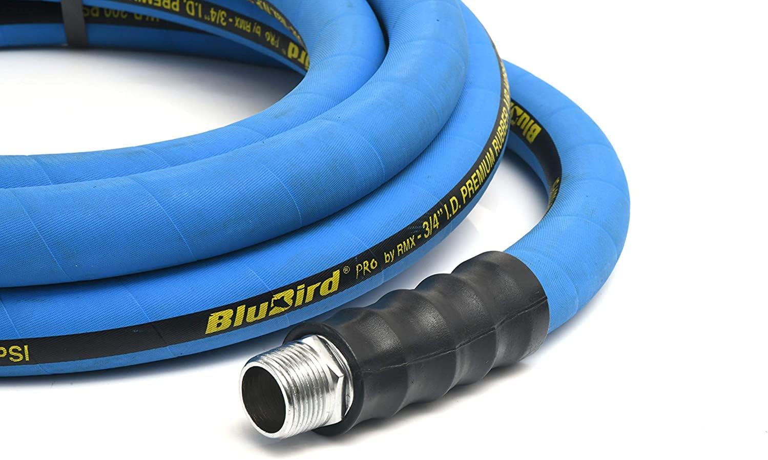 BLUBIRD BB3450 3/4" x 50' Rubber Air Hose, 100% Rubber, Lightest, Strongest, Most Flexible, 300 PSI, 50F to 190F Degrees, Ozone Resistant, High Strength Polyester Braided | Heavy Duty Reinforced Air Hose With 300 PSI Rating, Flexible Design, Kink Resista…