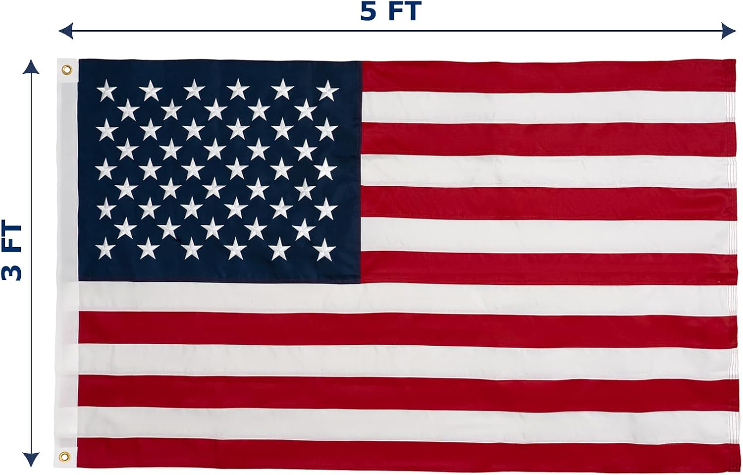 TOPFLAGS American Flag 4x6 Heavy Duty Outdoor US Flags for Outside Embroidered Stars USA Banner Sewn Stripes with Brass Grommets Vibrant Color