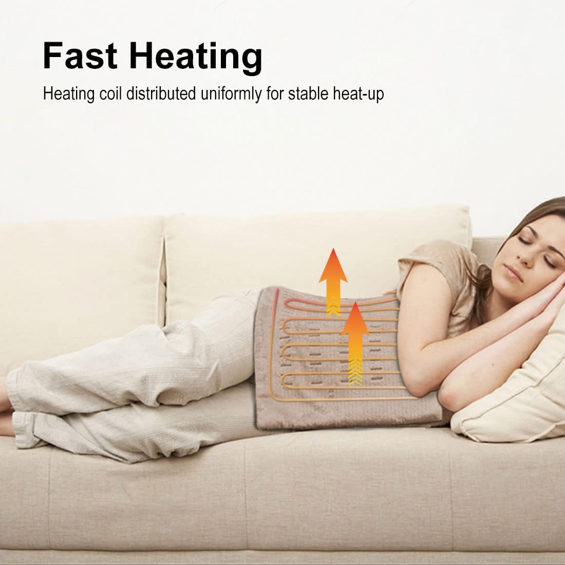 Heating Pad Fast-Heating Technology for Back/Waist/Abdomen/Shoulder/Neck Pain and Cramps Relief - Moist and Dry Heat Therapy with Auto-Off Hot