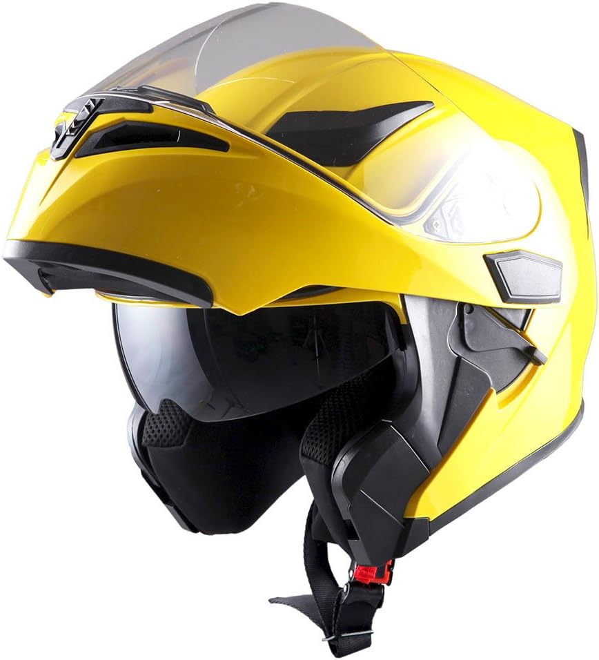 1Storm Motorcycle Modular Full Face Helmet Bike Flip up Dual Visor Sun Shield: HB89 Matt Black