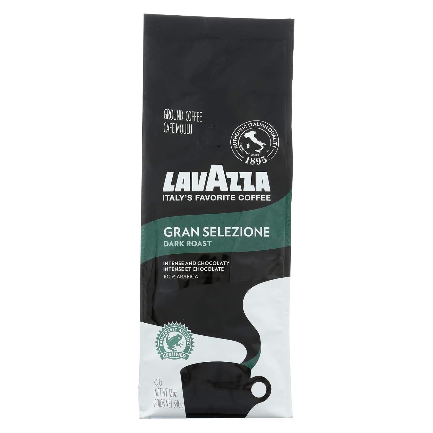 Lavazza Italian Roast Ground Coffee 12oz Bag, Extra Dark Roast (Pack of 1) - Package May Vary
