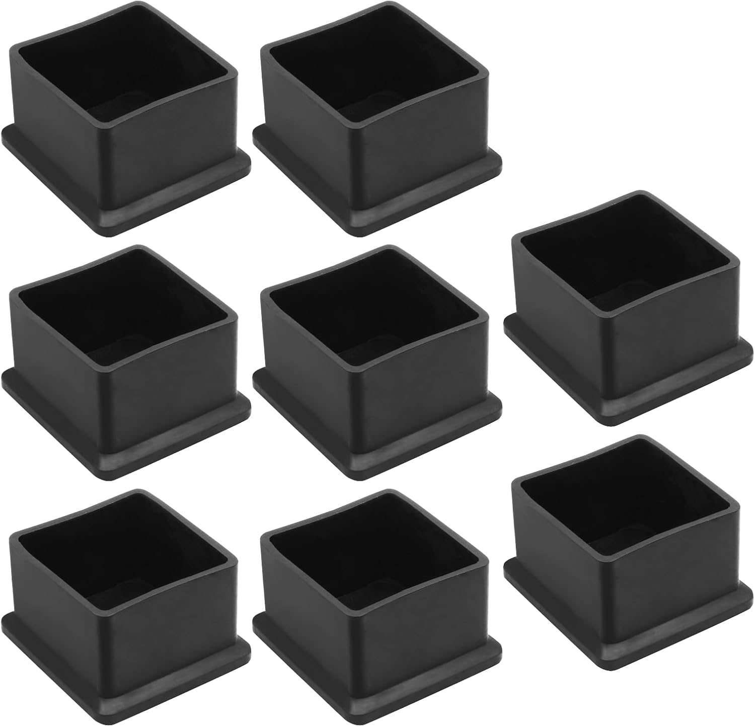 Bonsicoky 20Pcs Rectangle Rubber Furniture Leg Caps (3/4" x 1-1/2"), Vinyl Flexible Chair Leg Floor Protectors for Patio Indoor Chair Table Bed