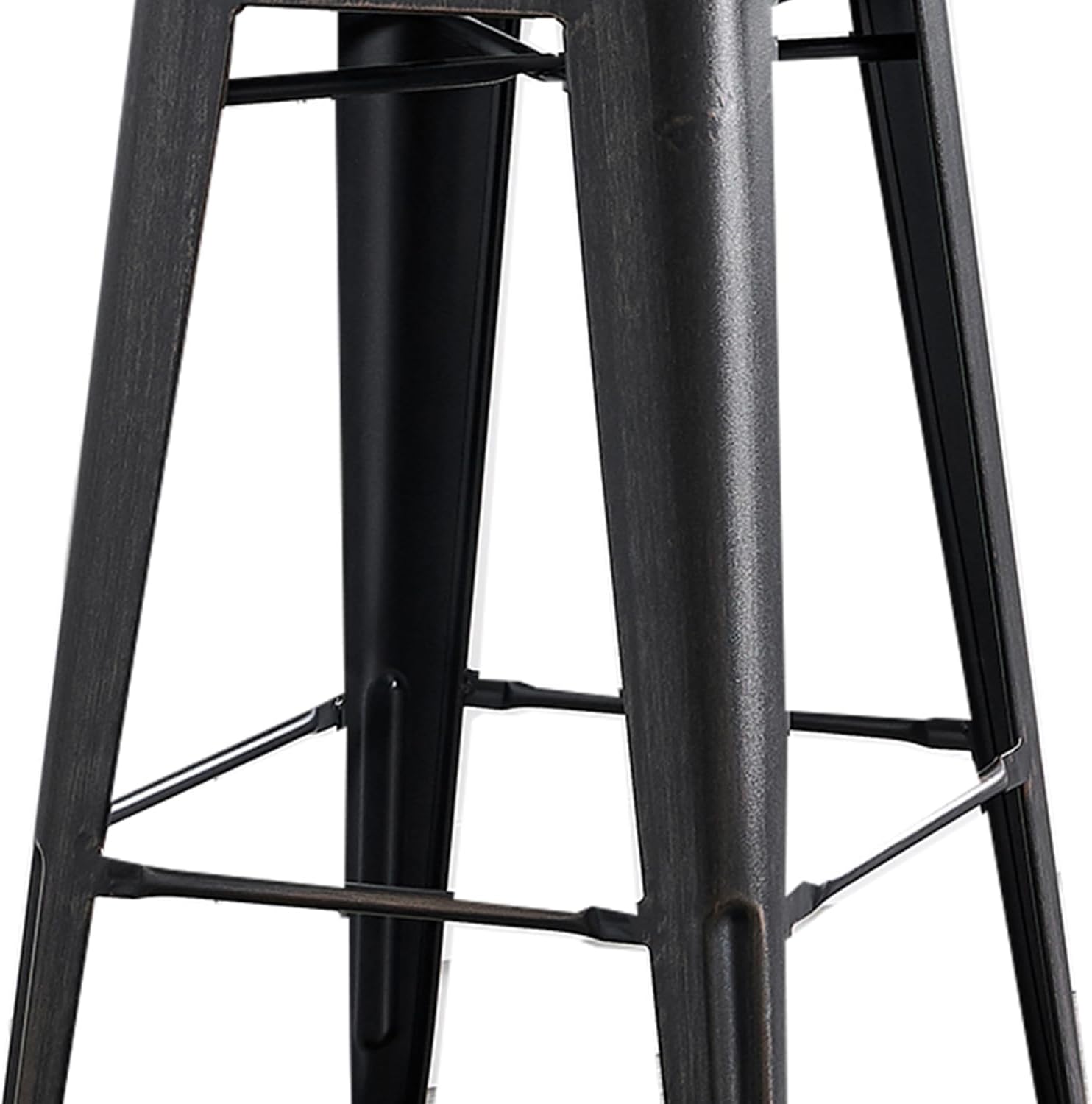 AC Pacific 30” Metal Barstool Set of 2 – Country Rustic Style with Low Back, Lightweight & Sturdy Build, Easy Assembly – Matte Black