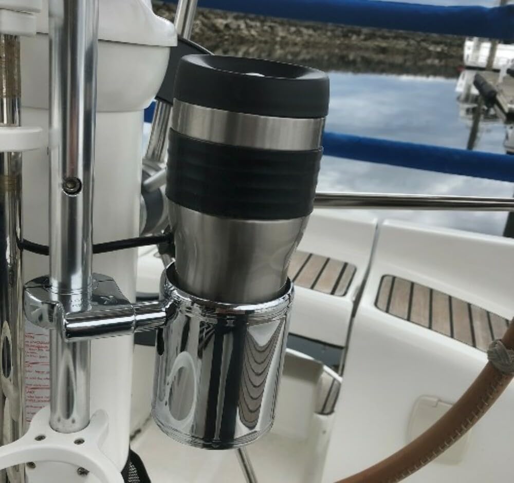Chrome Cup Holder Bar Mount 7/8, 1, 1 1/4