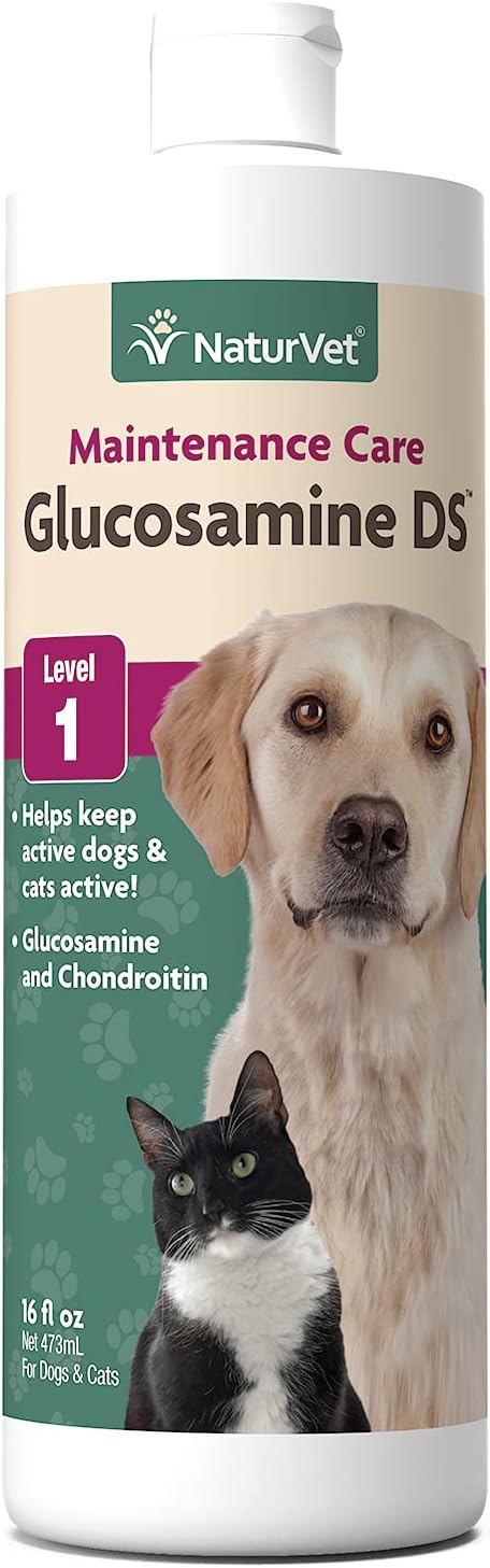 NaturVet – Glucosamine DS Plus - Level 2 Moderate Care – Supports Healthy Hip & Joint Function – Enhanced with Glucosamine, MSM & Chondroitin – for Dogs & Cats–70 Soft Chews