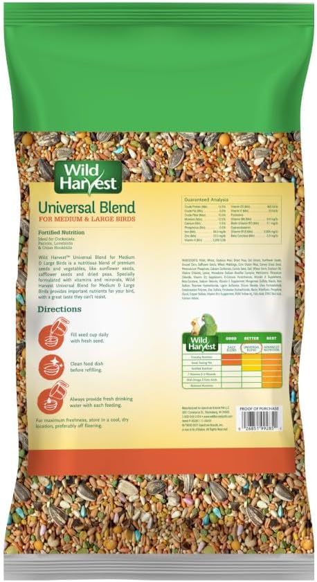 Wild Harvest Universal Blend For Small Birds 3 Pounds, Foritified Nutrition
