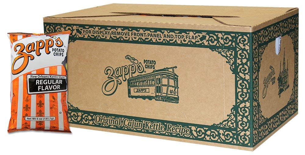 Zapp’s New Orleans Kettle-Style Potato Chips Hotter n Hot Jalapeno Flavor (2 oz Bags, 25 Count), Crunchy Chips with a Spicy Kick, Perfect On-The-Go, Gluten Free Snack