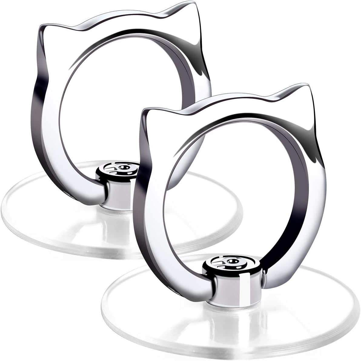 Cat Phone Ring Holder - EI Sonador Clear Cell Phone Ring Holder Transparent Stand Finger Grip (2 Black Cat)