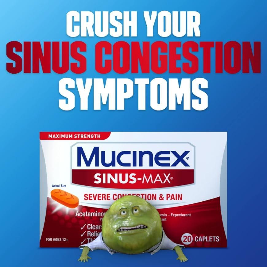 Sinus-Max Congestion & Pain Caplet (20 Count (Pack of 2))